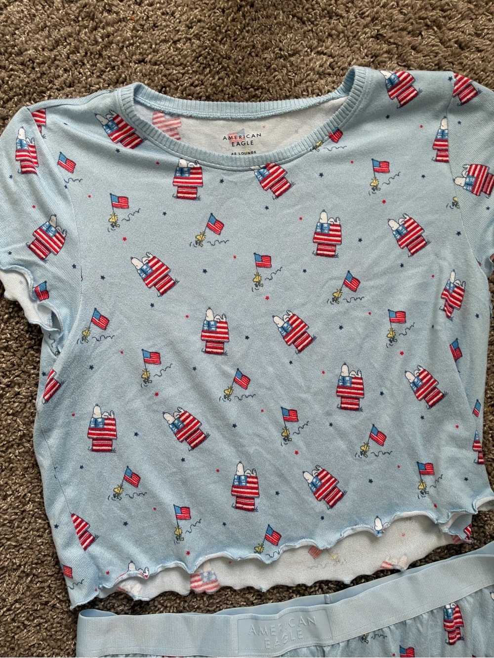American Eagle Americana Peanuts Plush Lounge Set Size XL - Picture 5 of 8
